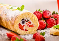Strawberries 'N Cream Cake Roll