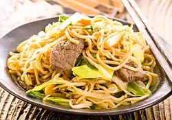 Stir Fry Beef and Bok Choy with Noodles