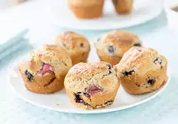 Rhubarb Blueberry Muffins
