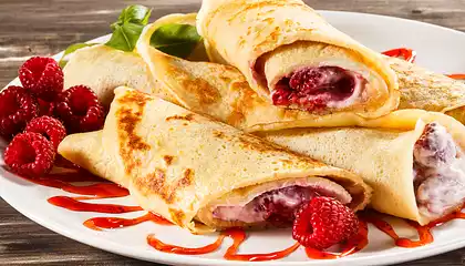 Crepes with Fresh Berry Sauce