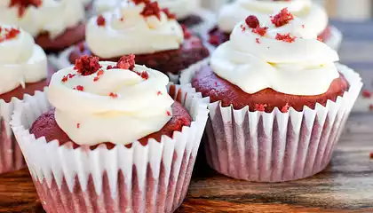 Red Velvet Cupcakes with Cream Cheese Frosting