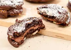Double-Chocolate, Chocolate Chip Sandwich Cookies