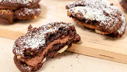 Double-Chocolate, Chocolate Chip Sandwich Cookies