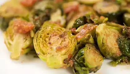 Roasted Brussels Sprouts with Sun-Dried Tomato Pesto 