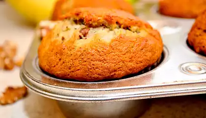 Chunky Banana Bran and Nuts Muffins