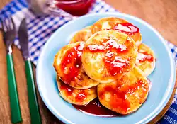 Buttermilk Pancakes with Strawberry Sauce