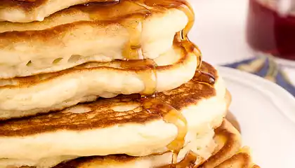 Whole Wheat Buttermilk Pancakes with Banana Cream