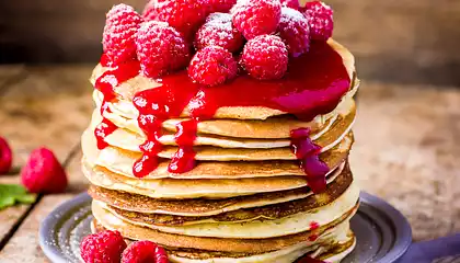 Country Style Buttermilk Pancakes with Berry Sauce