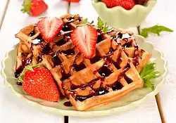 Tasty Waffles with Mocha Mix