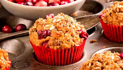 Cranberry Muffins with Sunflower and Pumpkin Seeds
