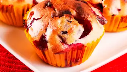 Lemony Cranberry Cornmeal Muffins