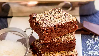 Olive Oil Brownies with Coconut