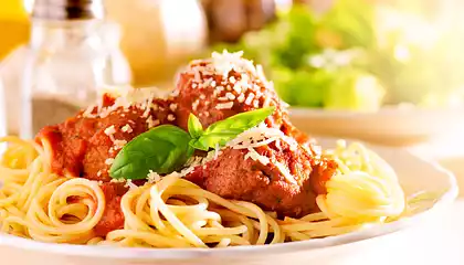 One Pan Pasta and Meatballs