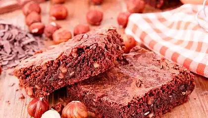 Double Chocolate Fudgey Brownies with Walnuts