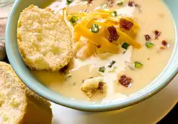 Creamy Baked Potato Soup with Bacon and Cheddar