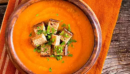 Apple, Cheddar and Winter Squash Soup
