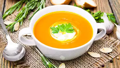 Butternut Squash Soup with Celery and Carrots