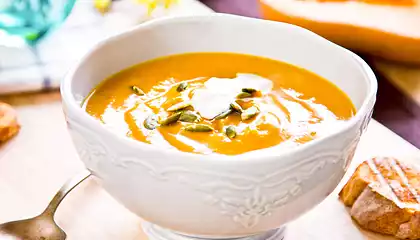 Creamy Squash, Apple, and Corn Bisque