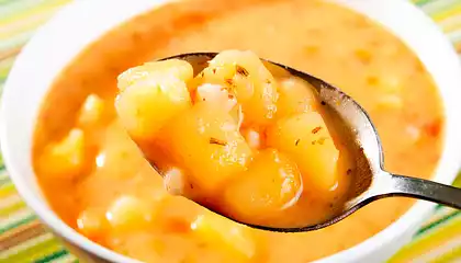 Best Potato Soup with Roast Garlic