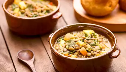 Vegetable Soup with Lentils (Vegan)