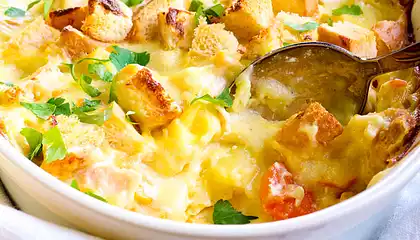 Breakfast Bread Pudding with Sausage/Ham