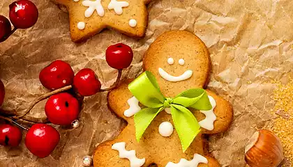 Christmas Ginger Cookies with Almond Frosting