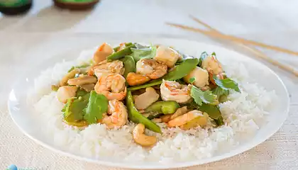 Ginger Shrimp with Snow Peas and Water Chestnuts