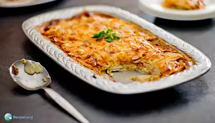 Caramelized Onions, Prosciutto and Potato Casserole