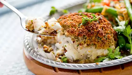 Baked Crusted Cod with Italian Breadcrumbs