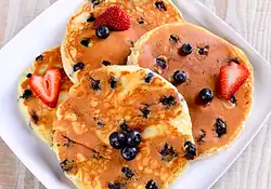 Mom's Whole Wheat Blueberry Pancakes