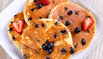 Mom's Whole Wheat Blueberry Pancakes