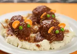 Baked Bloody Rats-Halloween Meatloaf