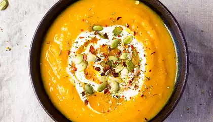 Butternut Squash Soup with Ginger and Lime