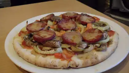 Healthy Pepperoni and Veggie Pizza