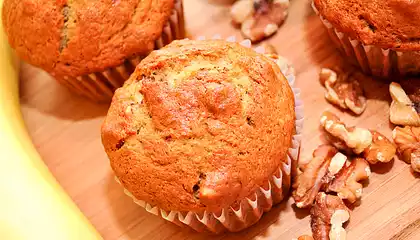 Banana Raisin Walnut Muffins