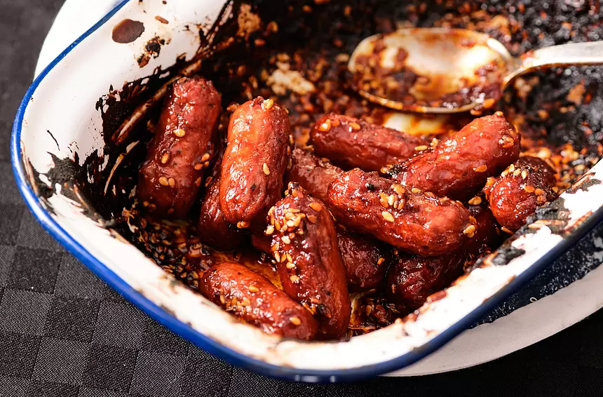 Roasted Korean Sticky Cocktail Sausages