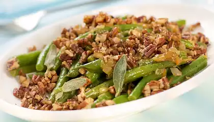 Skillet Green Beans in Orange Essence with Maple Toasted Pecans
