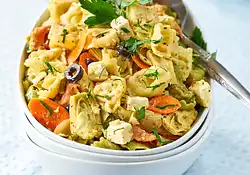 Tortellini with Artichokes, Olives and Feta Cheese