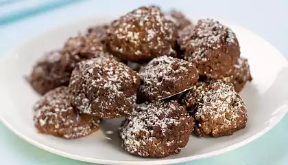 Chocolate, Coconut and Pecan Meringue Bites