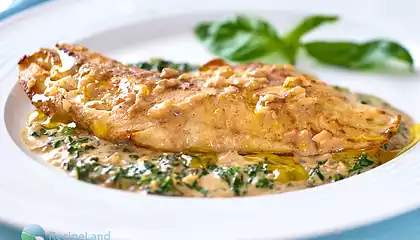 Snapper with Basil Cream Sauce