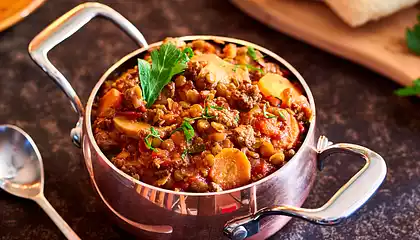 Beef Vegetable Soup with Lentils