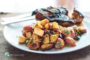 Garlic and Soy Roasted Potatoes with Scallions 