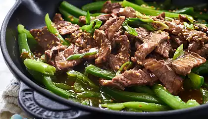 Honey-Soy Steak Strips Over Rice for Two