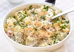 Easy Alfredo Tortellini with Garlic for Two