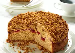 Cherry Coffee Cake with Almond Crumble