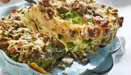 Authentic Jimmy Dean Country Breakfast Casserole with Two Cheeses