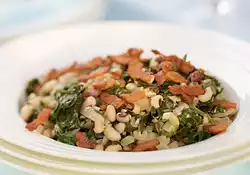 Southern Living Braised Collards with Bacon and Black-Eyed Peas