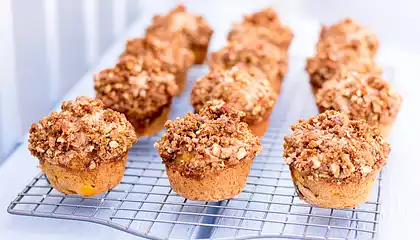 Applesauce Whole Wheat Peachy Pecan Muffins