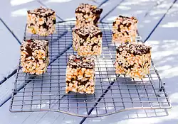 Chocolate and Peanut Butter Puffed Rice Bars