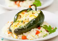 Chicken Cheese Stuffed Poblano Peppers